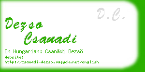 dezso csanadi business card